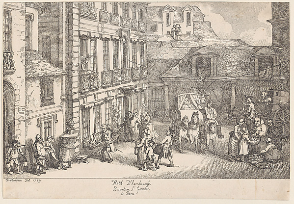 Thomas Rowlandson, Hotel d'Hambourgh, Quartiere St. Germain a Paris