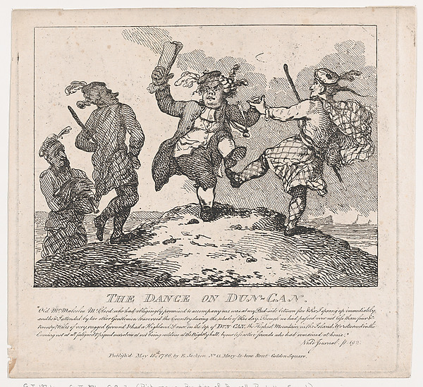 Thomas Rowlandson, The Dance on Dun-Can (Picturesque Beauties of Boswell, Part the Second)