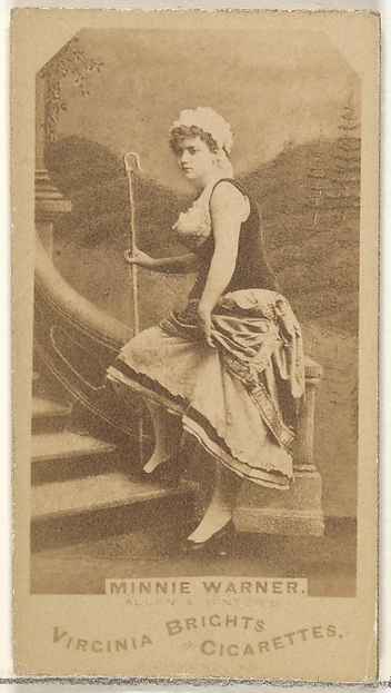 Allen & Ginter, Minnie Warner, from the Actors and Actresses series (N45, Type 1) for Virginia Brights Cigarettes