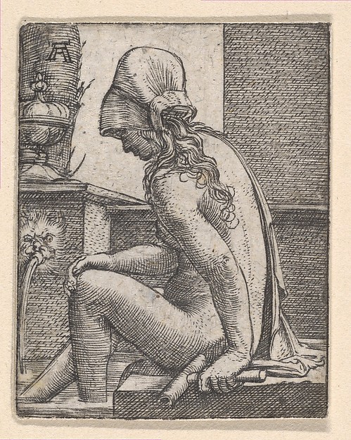 Albrecht Altdorfer, Seated Woman Bathing Her Feet