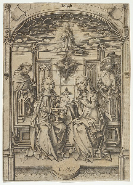 Israhel van Meckenem, The Holy Family with St. Anne