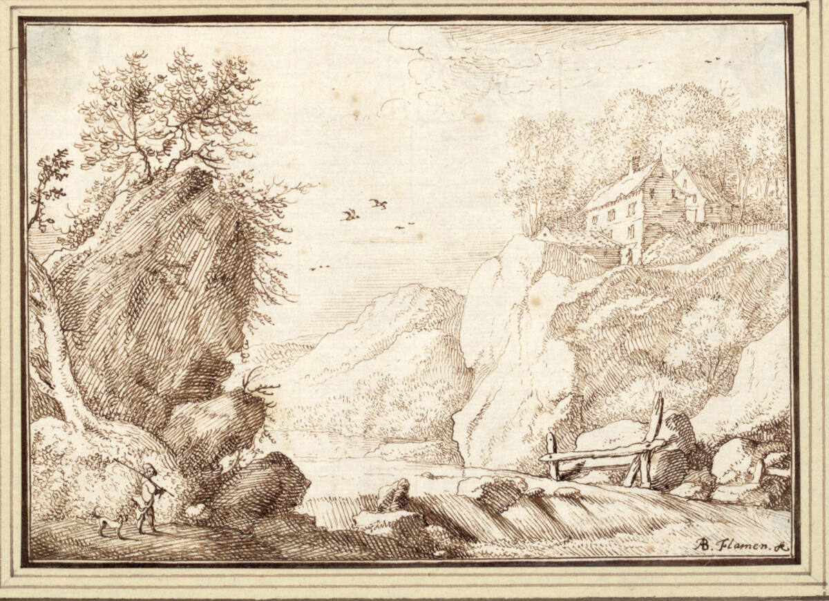 AlbertFlamen, Wasserfall zwischen Felsen (II-18)