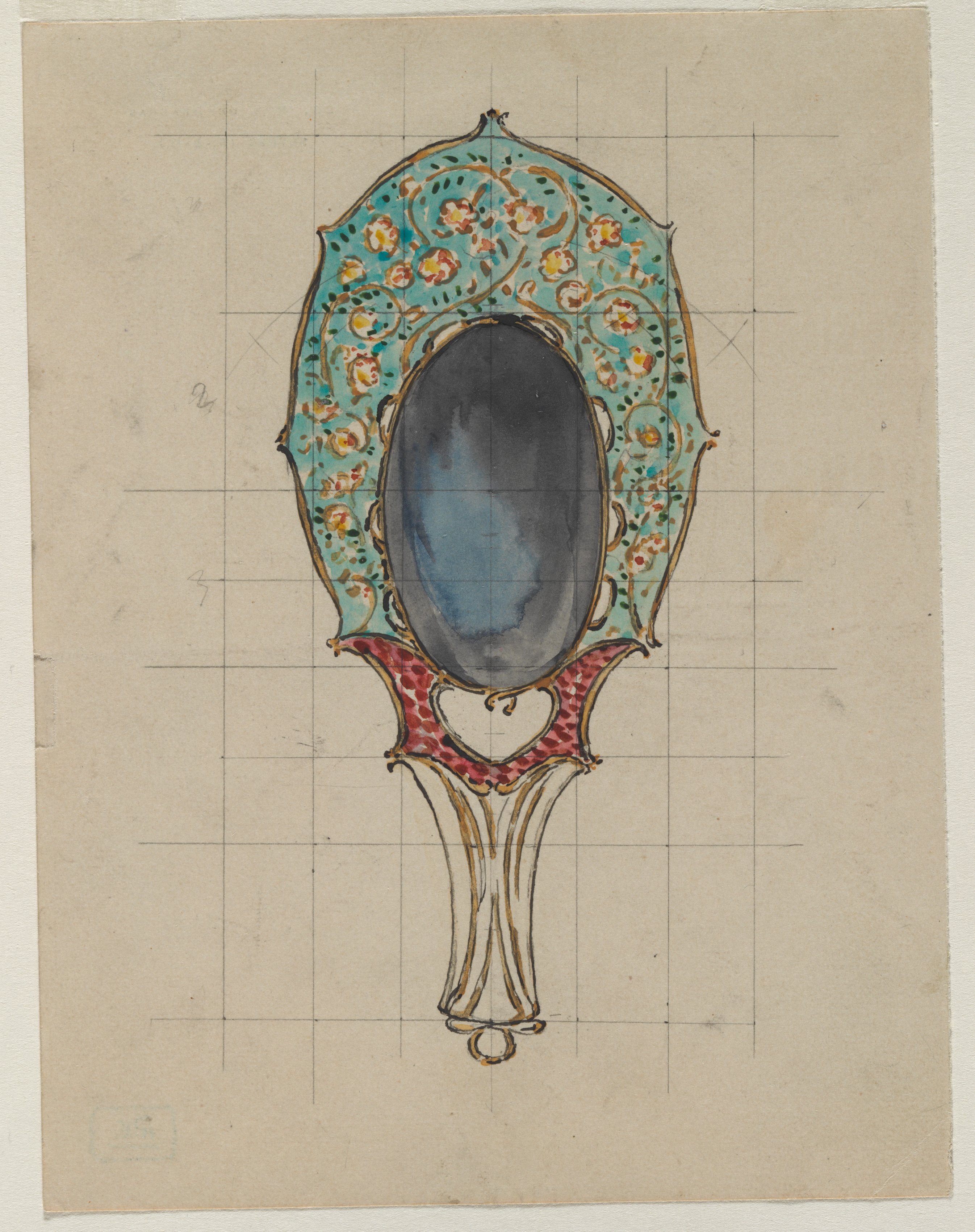 Félix Bracquemond, Design for a Hand Mirror