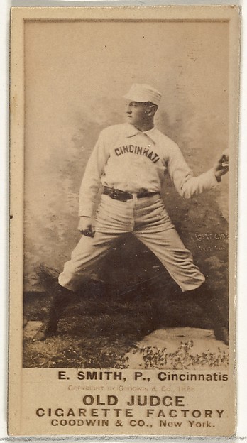 Goodwin & Company, Elmer Ellsworth "Mike" Smith, Pitcher, Cincinnati, from the Old Judge series (N172) for Old Judge Cigarettes