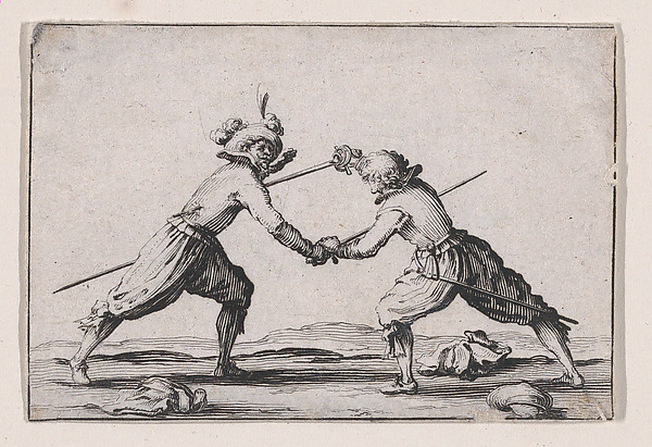Jacques Callot, Le Duel a l'Épée (The Duel with Swords), from "Les Caprices" Series A, The Florence Set