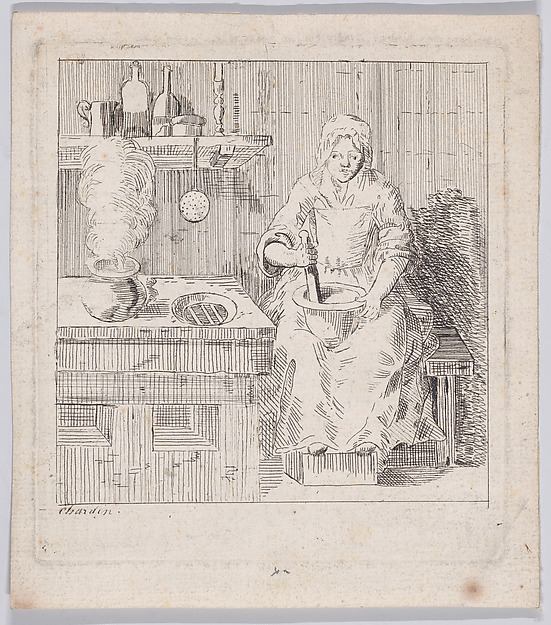 Anonymous, French, 18th century, Woman in the Kitchen