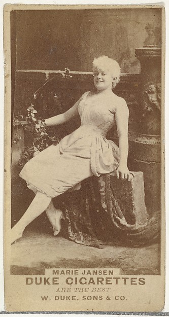 W. Duke, Sons & Co., Marie Jansen, from the Actors and Actresses series (N145-7) issued by Duke Sons & Co. to promote Duke Cigarettes