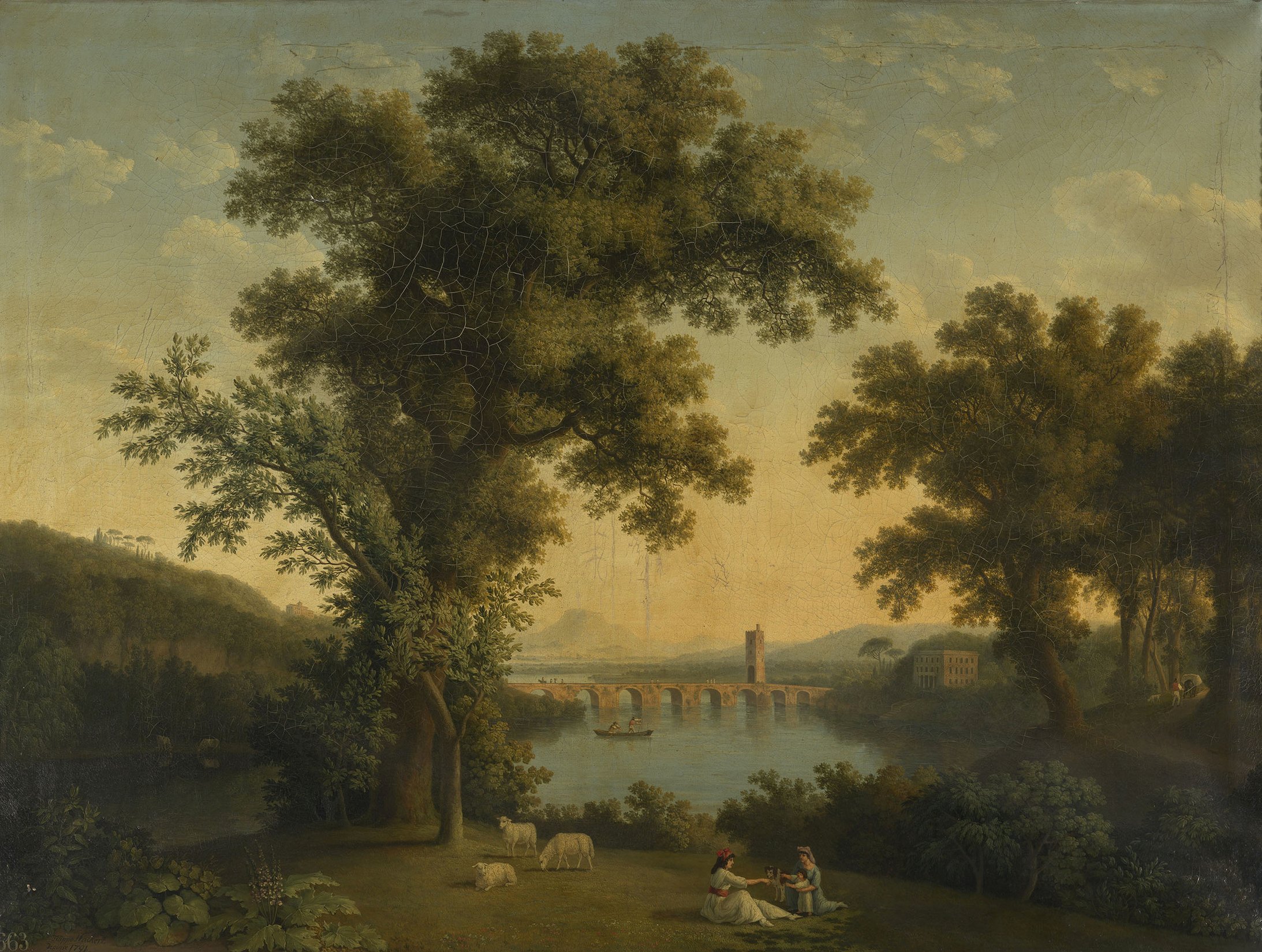 Jacob Philipp Hackert, River Landscape with Women Playing with a Child