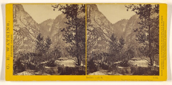 Carleton Watkins, Indian Canon, Yosemite Valley, Mariposa County, Cal.