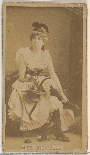 Allen & Ginter, Miss Greyville, from the Actors and Actresses series (N45, Type 8) for Virginia Brights Cigarettes