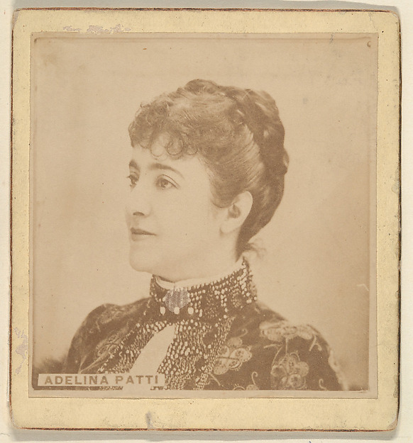 Kinney Brothers Tobacco Company, Adelina Patti, from the Actresses series (N246), Type 2, issued by Kinney Brothers to promote Sporting Extra Cigarettes