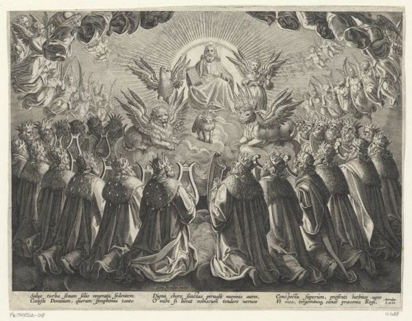 Collaert, Adriaen, (-1618), (printmaker), Encomium Musices: God the Father and the Lamb of God