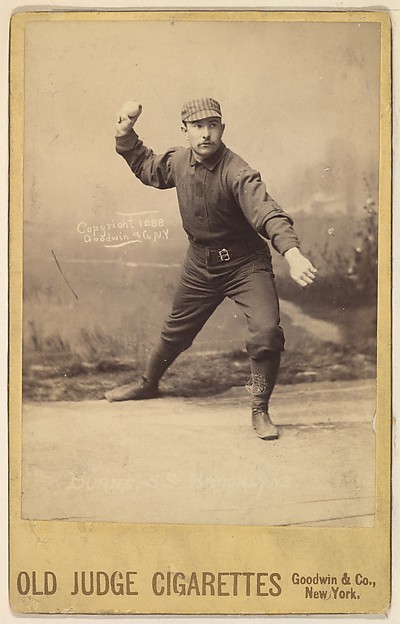 Goodwin & Company, Thomas P. "Oyster" Burns, Shortstop, Brooklyn, from the series Old Judge Cigarettes