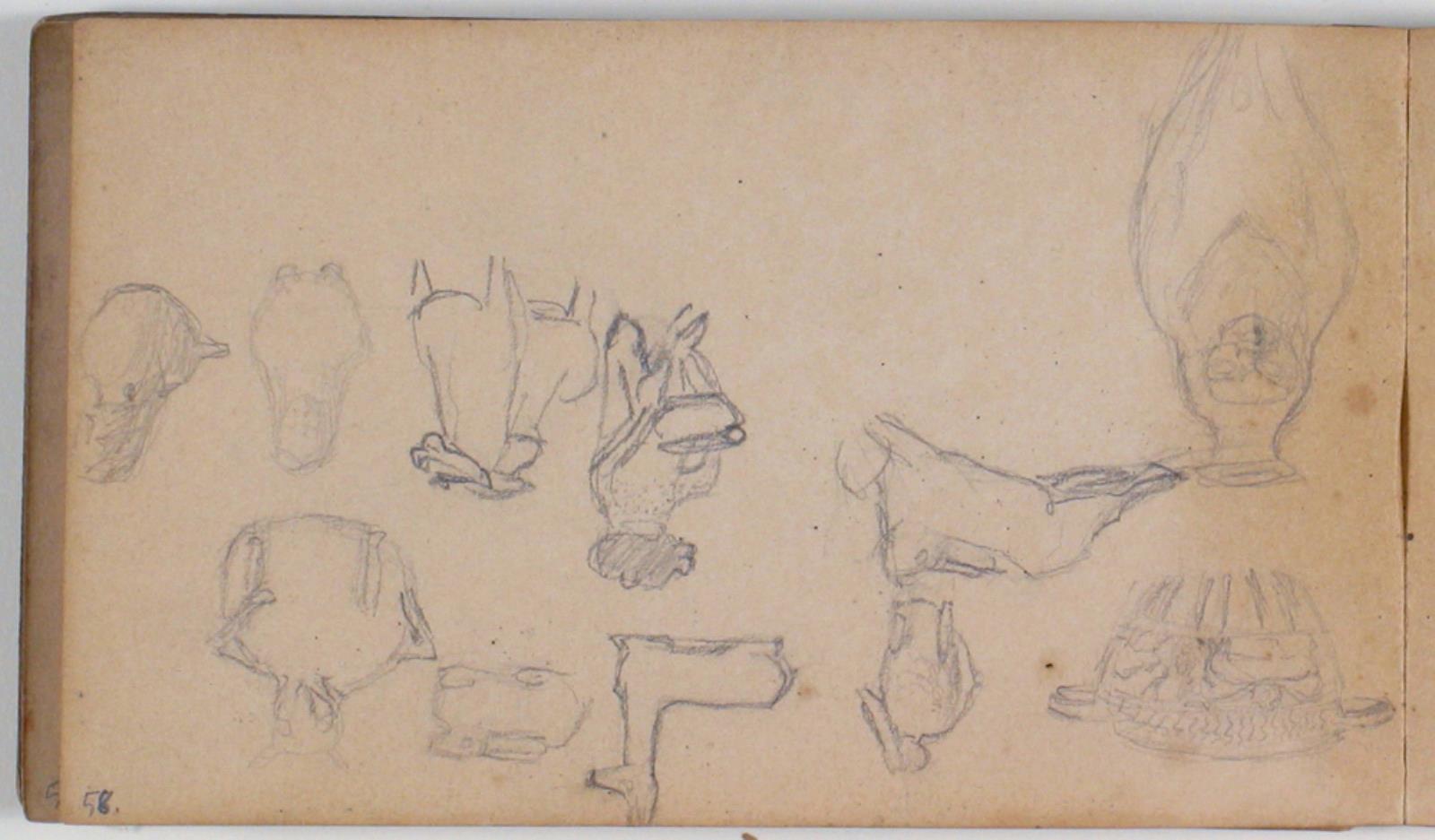 Niels Larsen Stevns, Studier af græsk vase, romanske aquamaniler, dyreskulpturer m.m.