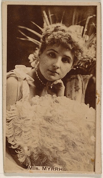 Kinney Brothers Tobacco Company, Mlle. Myrrh, from the Actresses series (N245) issued by Kinney Brothers to promote Sweet Caporal Cigarettes