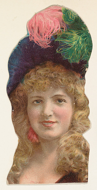 W. Duke, Sons & Co., Actress wearing hat with pink and green feathers, from Stars of the Stage, Fourth Series (N132) issued by Duke Sons & Co. to promote Honest Long Cut Tobacco