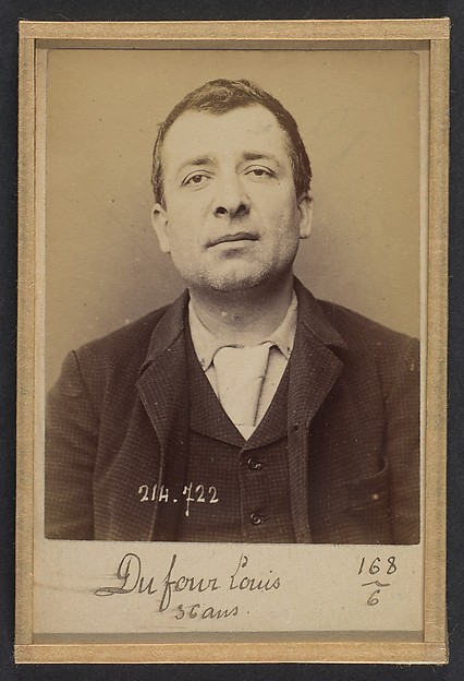 Alphonse Bertillon, Dufour. Louis. 37 ans, né à Port-Ste-Marie (Lot & Garonne). Bijoutier. Anarchiste.