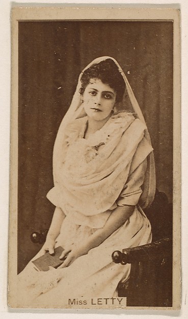 Kinney Brothers Tobacco Company, Miss Letty, from the Actresses series (N245) issued by Kinney Brothers to promote Sweet Caporal Cigarettes