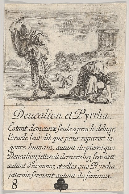 Stefano della Bella, Deucalion and Pyrrha, from "Game of Mythology" (Jeu de la Mythologie)