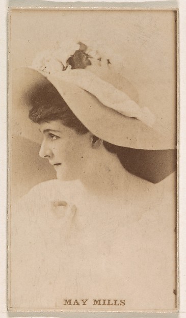 Kinney Brothers Tobacco Company, May Mills, from the Actresses series (N245) issued by Kinney Brothers to promote Sweet Caporal Cigarettes