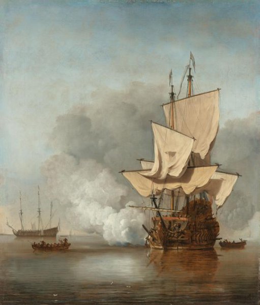 Willem van de Velde (II), Het kanonschot