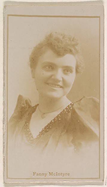 Kinney Brothers Tobacco Company, Fanny McIntyre, from the Actresses series (N245) issued by Kinney Brothers to promote Sweet Caporal Cigarettes