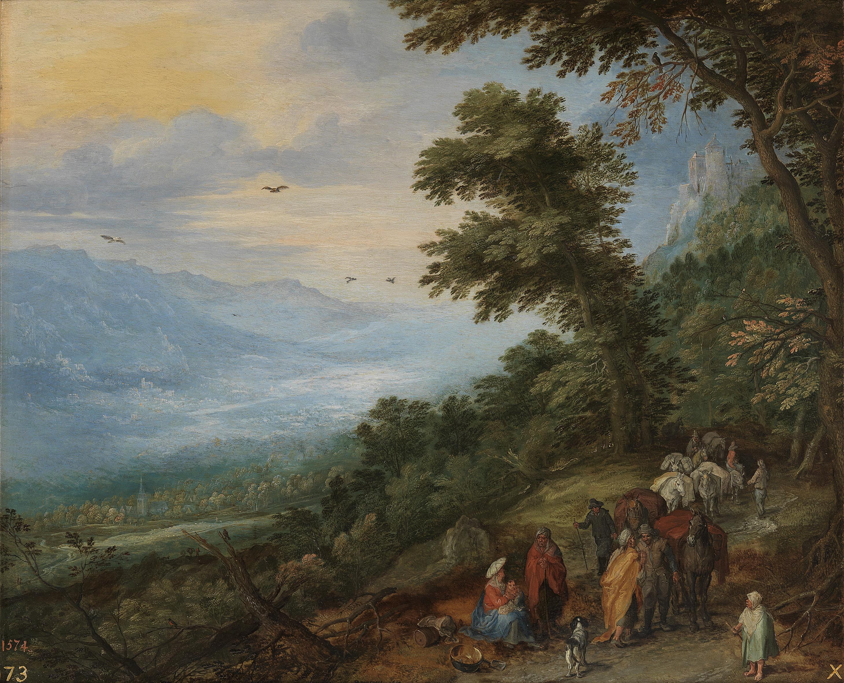 Jan Brueghel the Elder, Gypsy Gathering in a Wood