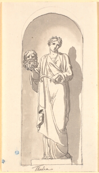 Nicolai Abildgaard, Thalia som statue i en niche