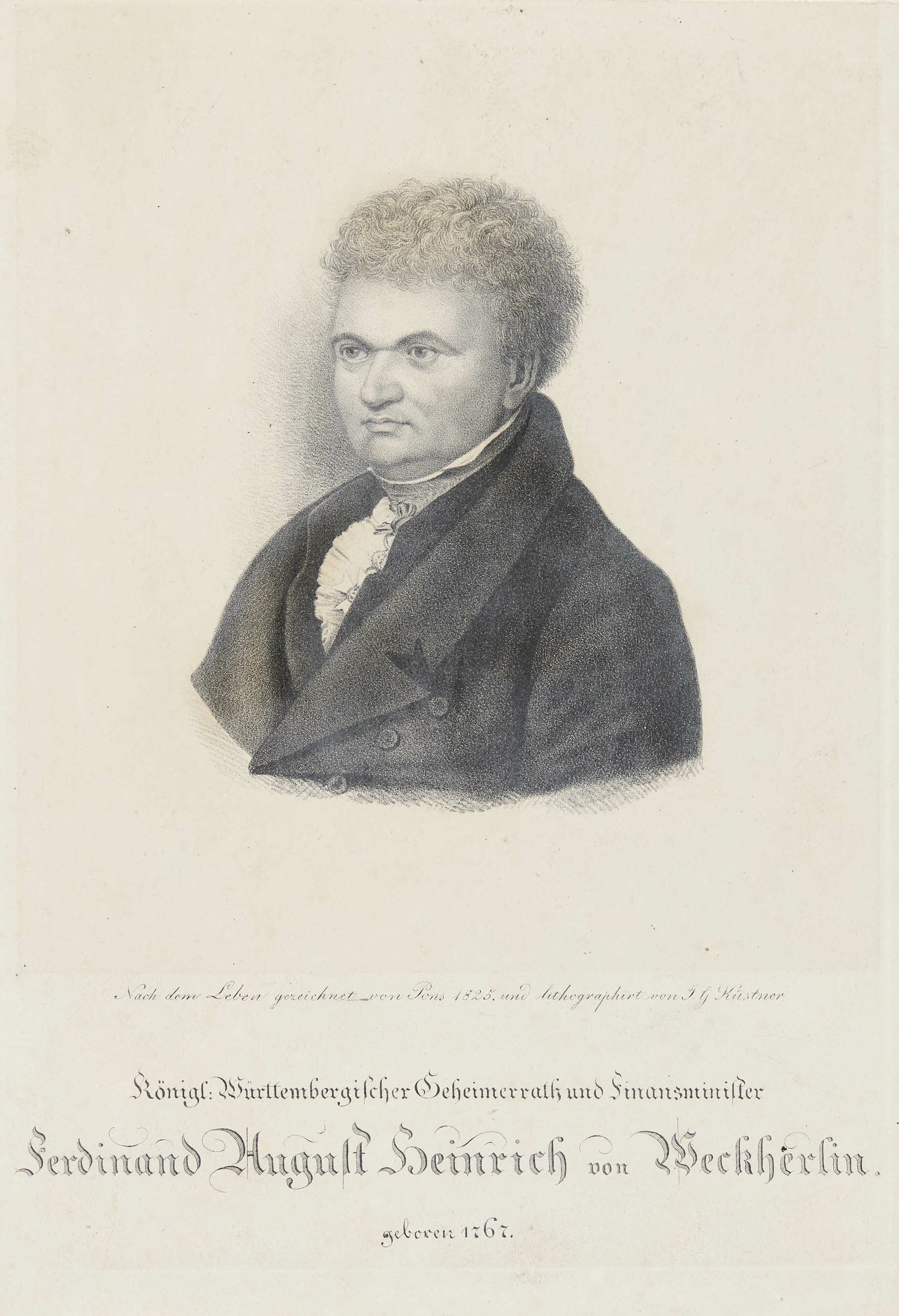 Gottfried Küstner, Bildnis Ferdinand August Heinrich von Weckherlin