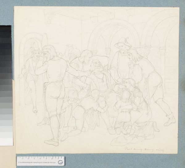 Unknown artist, Der Tod Werner II. von Attinghausen nach Schillers Wilhelm Tell