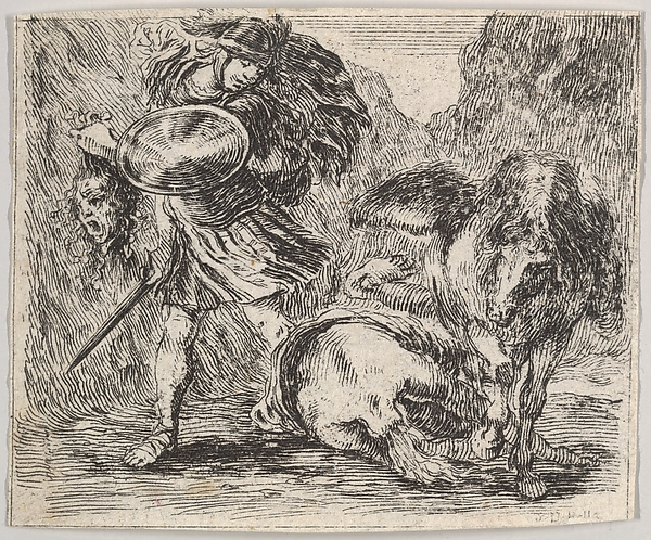 Stefano della Bella, Perseus and Medusa, from "Game of Mythology" (Jeu de la Mythologie)