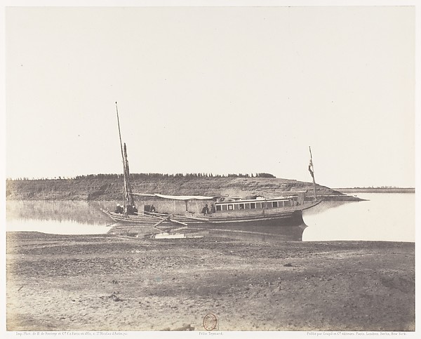 Félix Teynard, Louksor, Petit Bras du Nil - Barque de Voyageurs