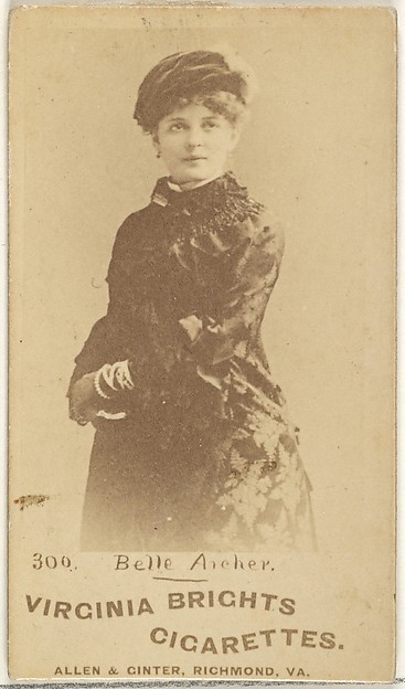 Allen & Ginter, Card 300, Belle Archer, from the Actors and Actresses series (N45, Type 1) for Virginia Brights Cigarettes