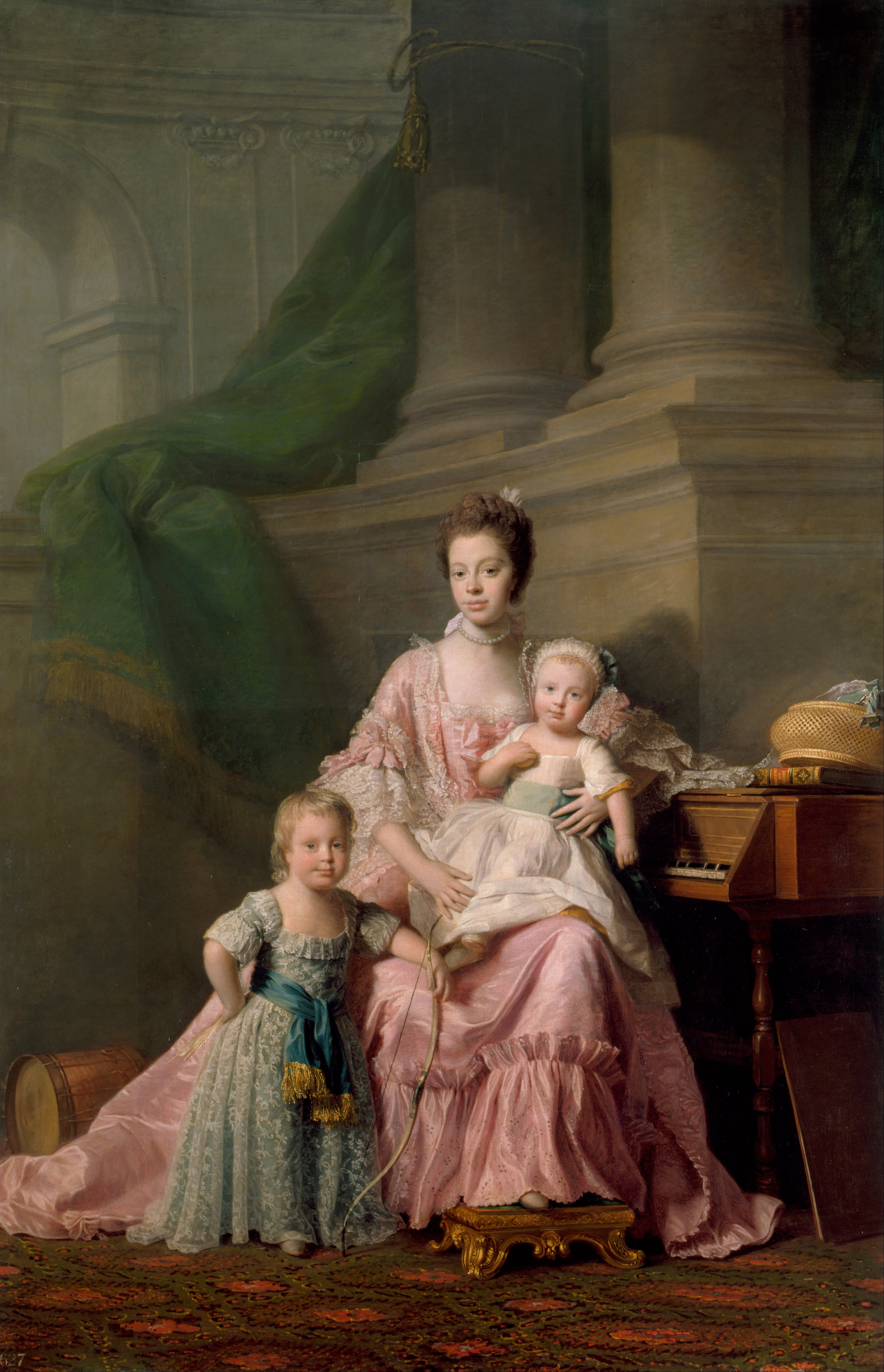 Allan Ramsay, Queen Charlotte (1744-1818) with her two Eldest Sons