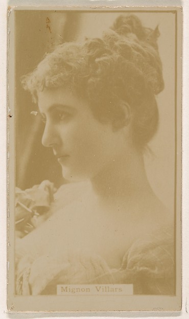 Kinney Brothers Tobacco Company, Mignon Villars, from the Actresses series (N245) issued by Kinney Brothers to promote Sweet Caporal Cigarettes