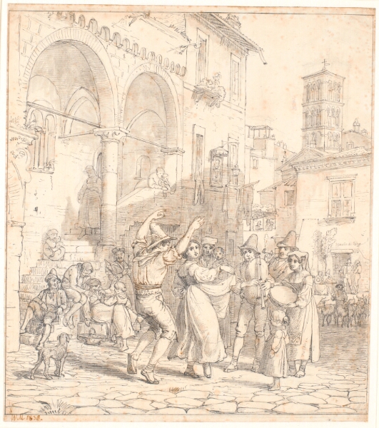 Wilhelm Marstrand, Italienske gademusikanter på et torv