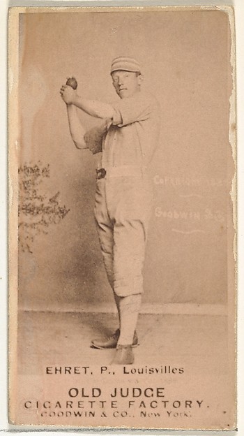 Goodwin & Company, Philip Sydney "Red" Ehret, Pitcher, Louisville Colonels, from the Old Judge series (N172) for Old Judge Cigarettes
