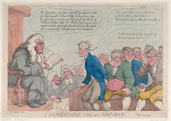 Thomas Rowlandson, A Lamentable Case of a Jury-Man