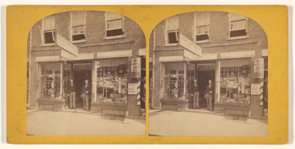Unknown, [Exterior view of Novelty & Fancy Goods Store]