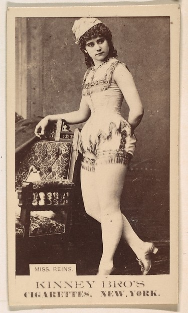 Kinney Brothers Tobacco Company, Miss Reins, from the Actresses series (N245) issued by Kinney Brothers to promote Sweet Caporal Cigarettes
