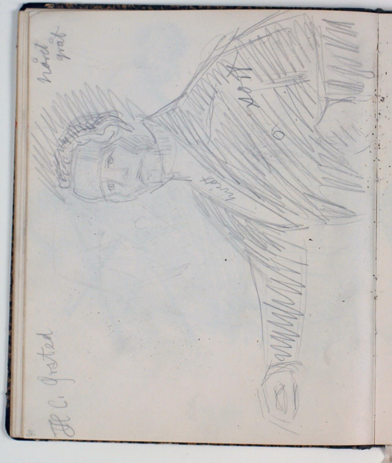 Niels Larsen Stevns, Studie af H. C. Ørsted efter et maleri. Farveangivelser