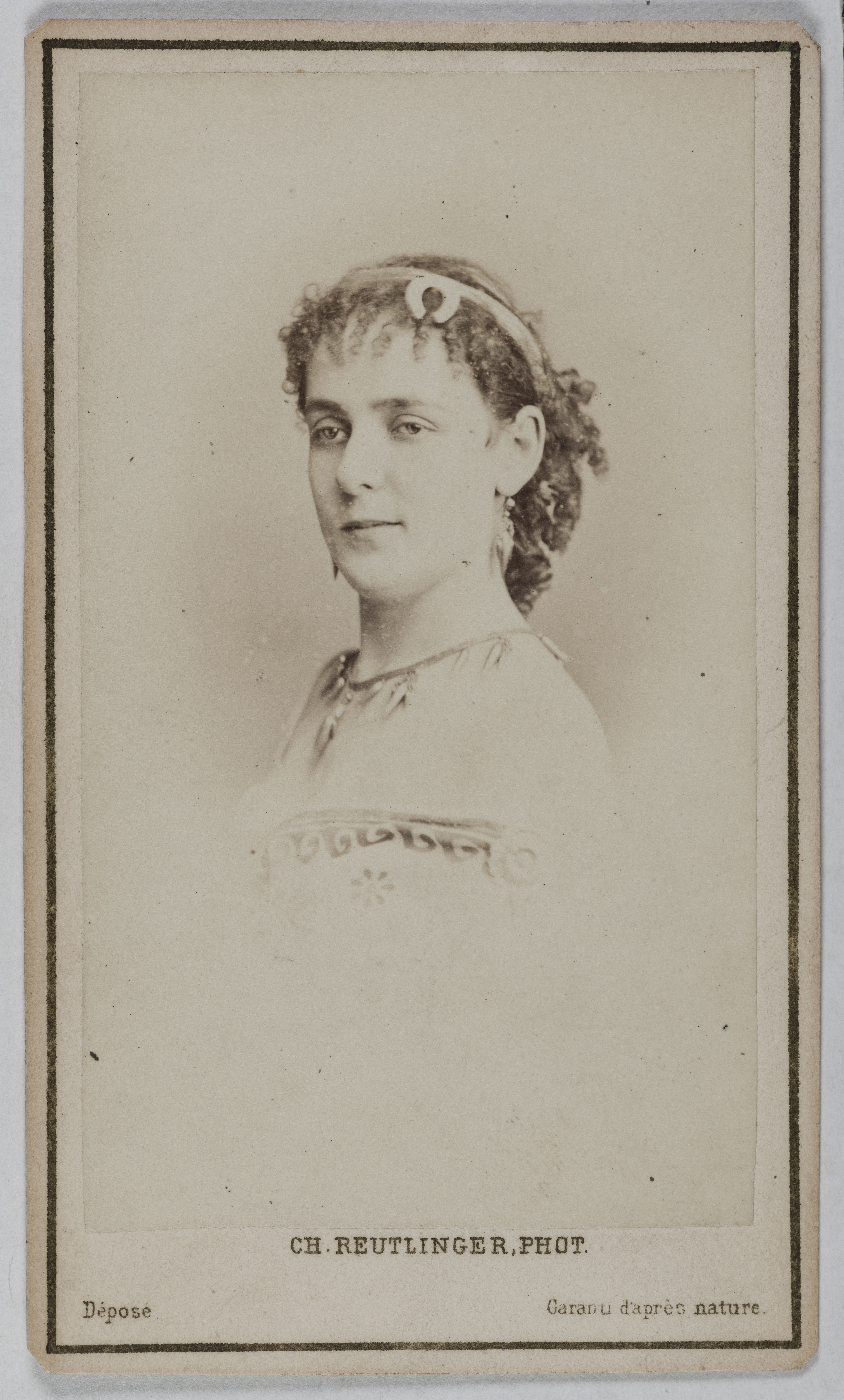 Charles Reutlinger, Portrait de Gabrielle Gauthier ( -vers 1883), (actrice)