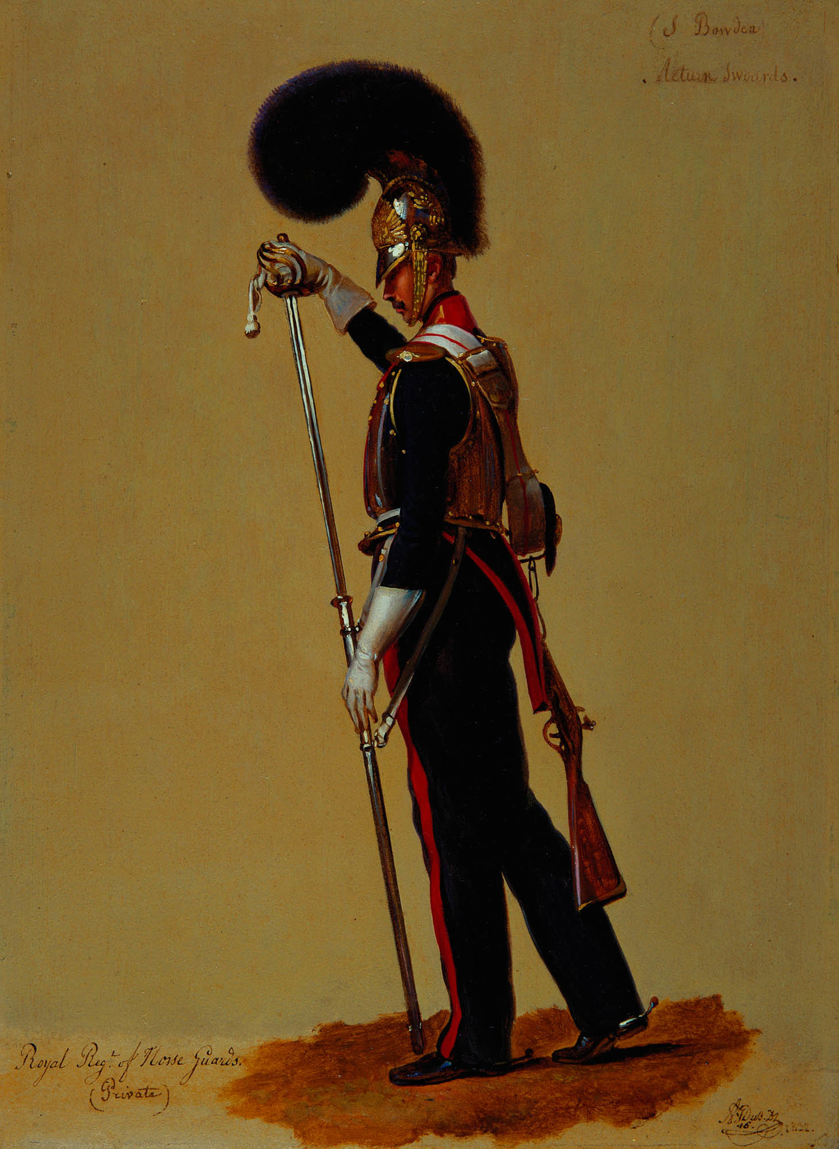 Alexandre Jean Dubois-Drahonet, Private Samuel Bowden (b. 1801), Royal Horse Guards