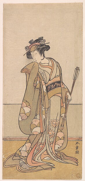Katsukawa Shunshō　勝川春章, The Third Segawa Kikunojo as a Woman Walking Toward the Right