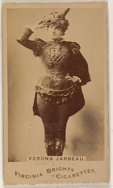 Allen & Ginter, Verona Jarbeau, from the Actors and Actresses series (N45, Type 1) for Virginia Brights Cigarettes