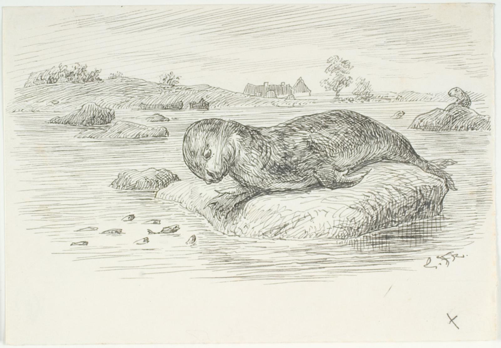 Lorenz Frølich, Illustrationsudkast til H.C. Andersen, Den Store Søslange