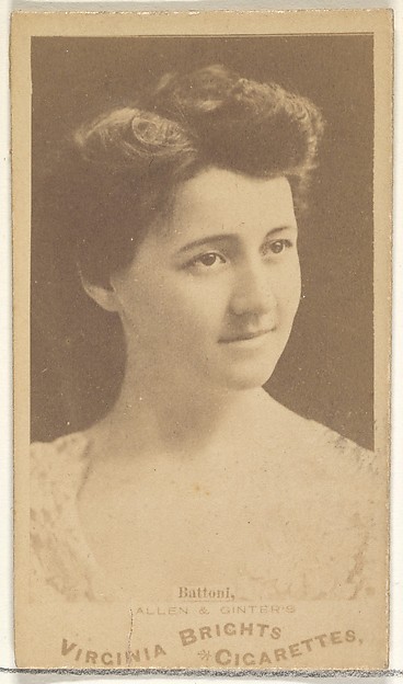 Allen & Ginter, Battoni, from the Actors and Actresses series (N45, Type 1) for Virginia Brights Cigarettes