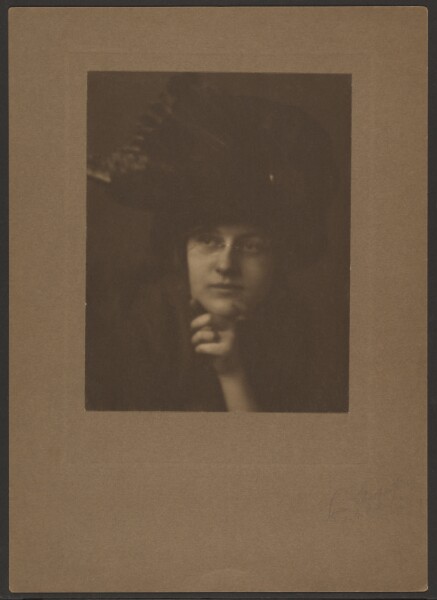Louis Fleckenstein, [Portrait of a Woman with Large Hat and Spectacles]