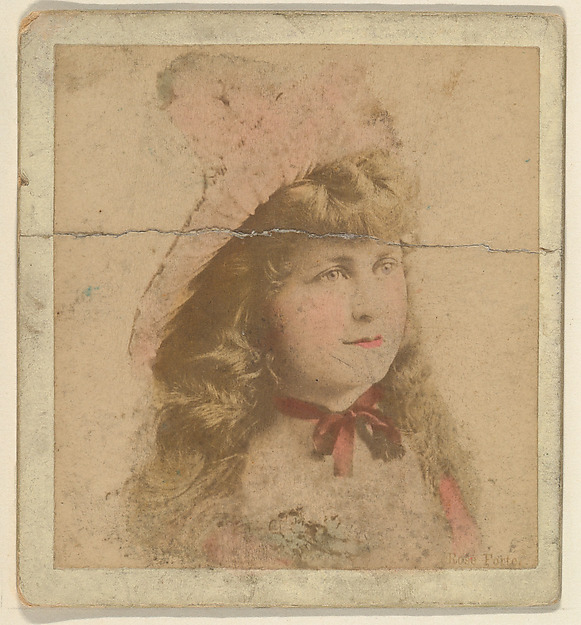 Kinney Brothers Tobacco Company, Actress wearing pink bonnet, from the Actresses series (N246), Type 2, issued by Kinney Brothers to promote Sporting Extra Cigarettes