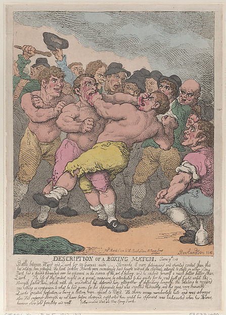 Thomas Rowlandson, Description of a Boxing Match between Ward and Quirk for 100 Guineas a side
